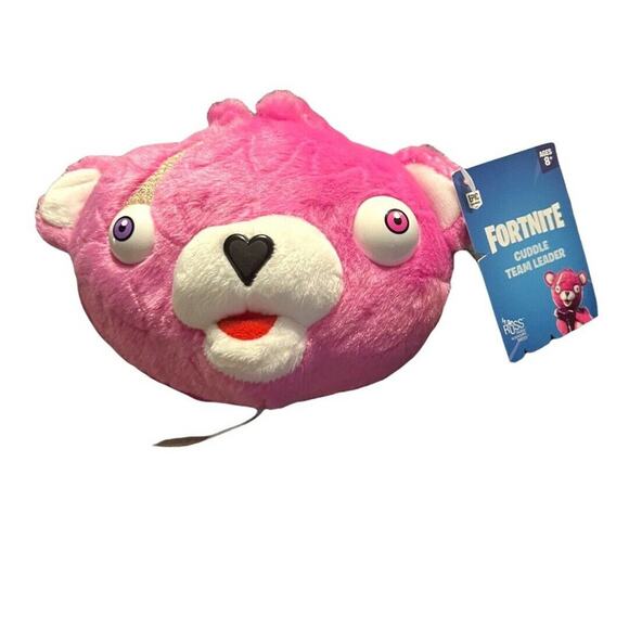 Fortnite Cuddle Team Leader Plush Pink Bear Head Epic Games Russ NEW A24F - Picture 1 of 5